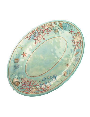 REEF MELAMINE OVAL TRAY | Brandani