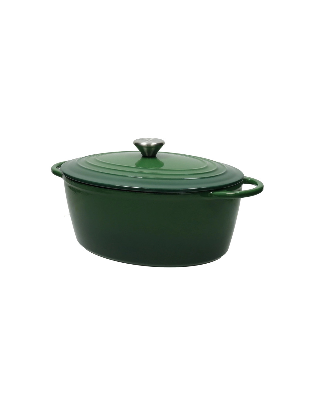 CASSERUOLA COCOTTE OVALE VERDE GHISA SMALTATA 5 LT | Brandani