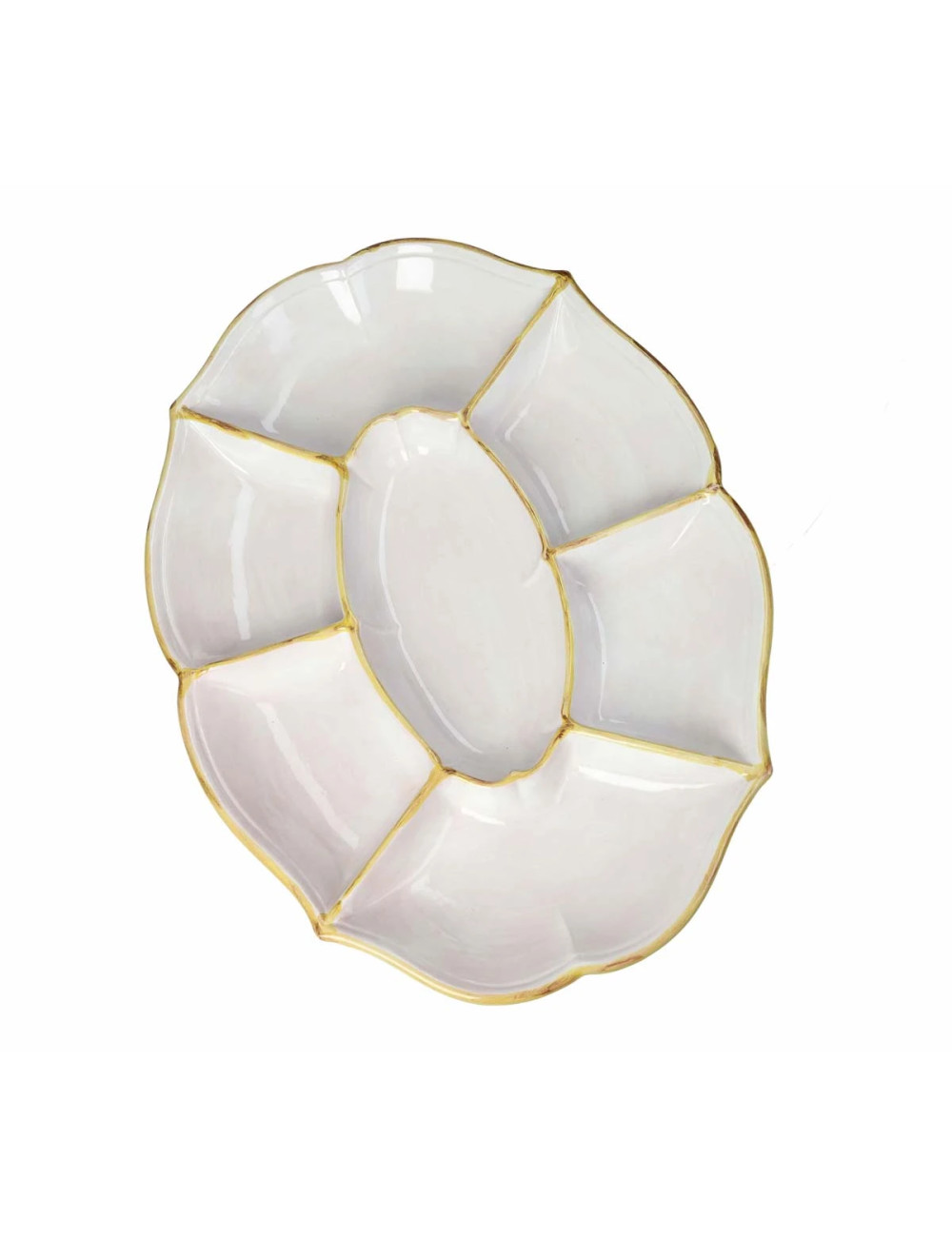 MAJOLICA WHITE OVAL APPETIZER PLATE | Brandani