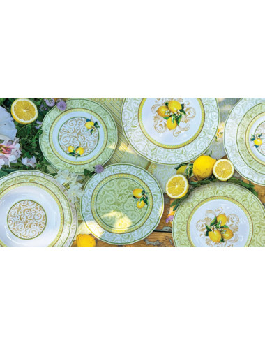 TAVOLA 18 PEZZI LIMONI NEW BONE CHINA | Brandani