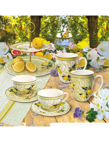 TAZZA THE' LIMONI SET 2 PEZZI NEW BONE CHINA | Brandani