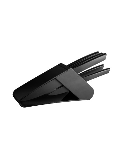 BLACK ACRYLIC KNIFE BLOCK WITH 5 STAINLESS STEEL KNIVES | Brandani