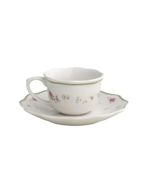 NONNA ROSA CROWN OF ROSES 2 PCS SET PORCELAIN COFFEE CUPS | Brandani