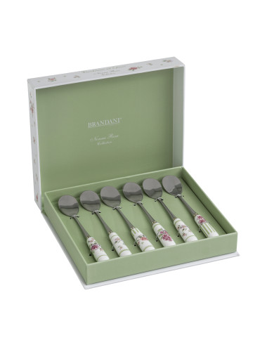 NONNA ROSA 6 PC SET STAINLESS STEEL TEASPOON WITH CERAMIC H | Brandani