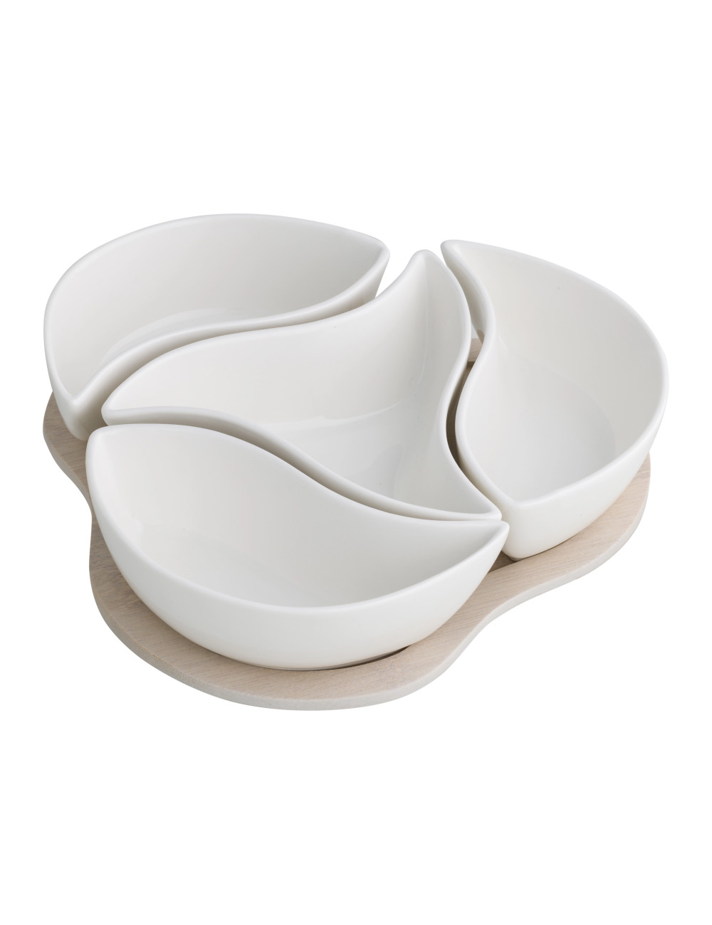 THREE LEAF CLOVER WHITE PORCELAIN HORS D'OEUVRE DISH WBAMBO | Brandani