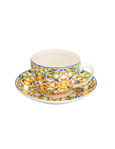 MEDICEA NEW BONE CHINA TEA CUP 2 PC SET | Brandani