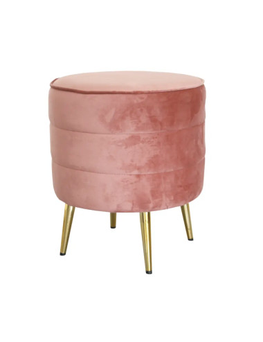 POUF CIPRIA VELLUTO CON ZAMPE ORO METAL | Brandani