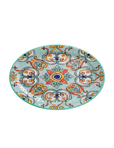 MEDICEA SEA WATER COLOR MELAMINE OVAL TRAY | Brandani