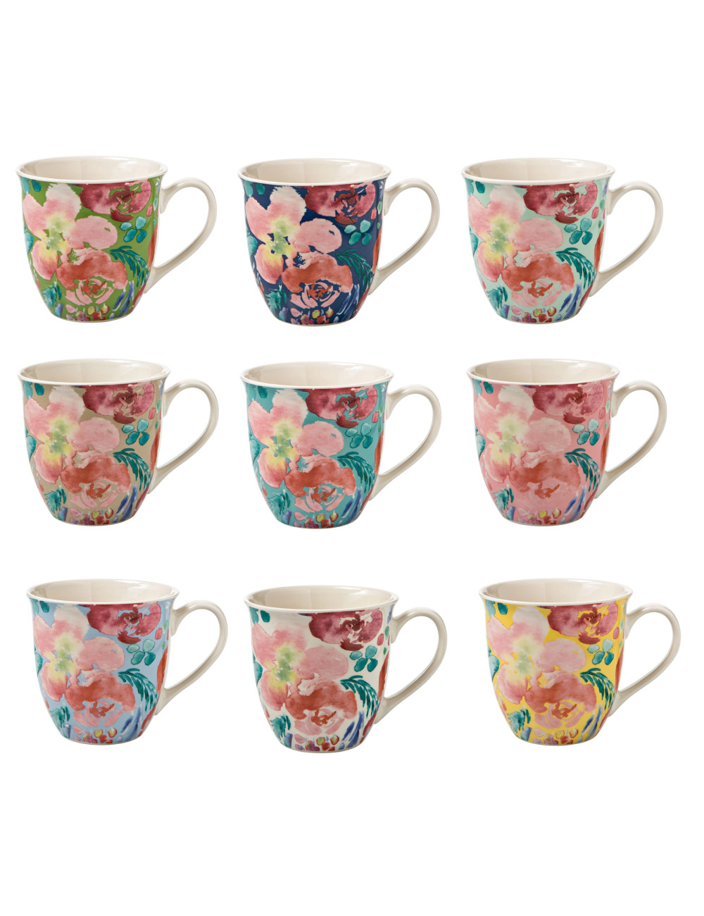 PARADISE ASSORTED COLOURS NEW BONE CHINA BIG MUG | Brandani