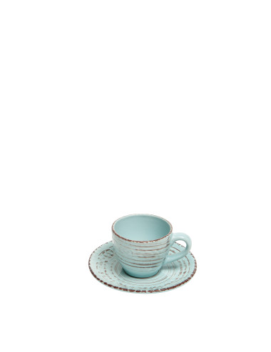 TAZZINA CAFFE SERENDIPITY TURCHESE SET 2 PZ STONEWARE | Brandani