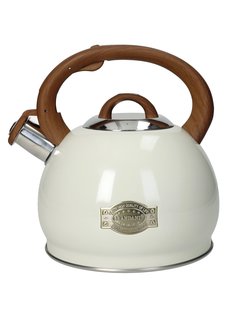 IVORY KETTLE INOX W/HANDLE WOOD-LOOK 2,7L | Brandani