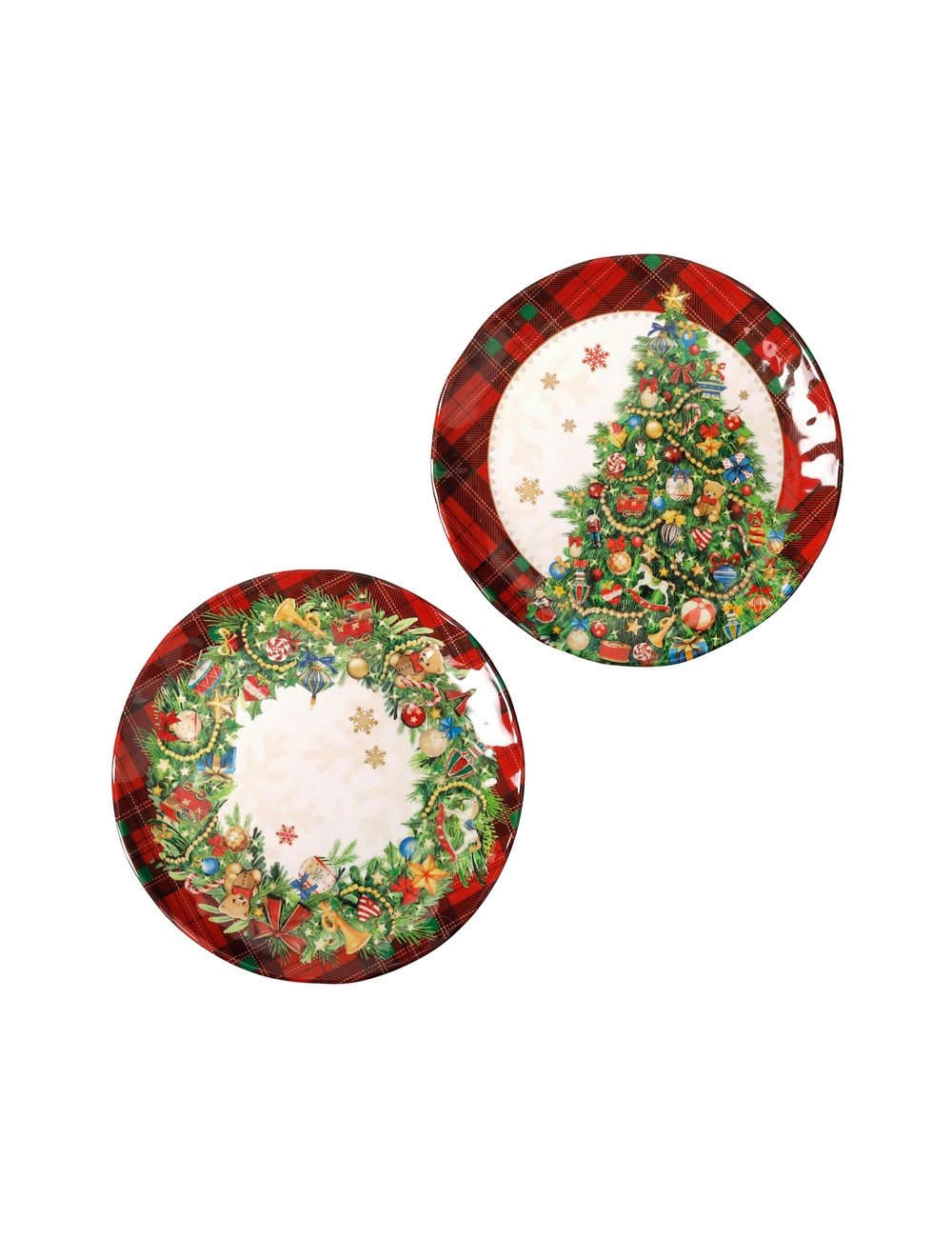 CHRISTMAS SMALL PLATE ASS.DEC.2 PC SET MELAMINE | Brandani