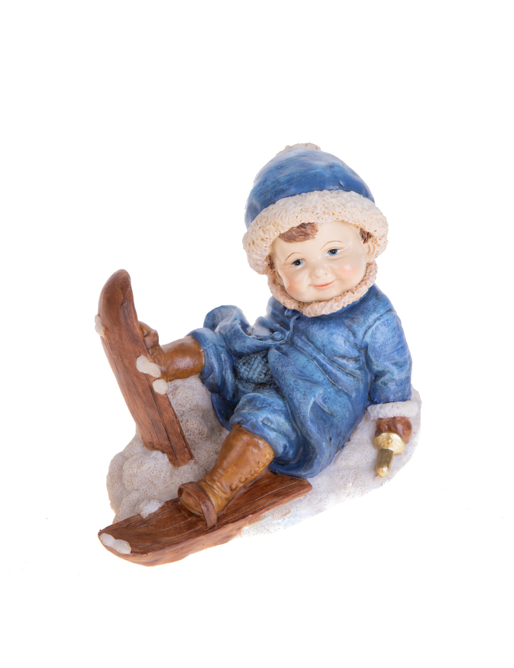 BOY W/SKIS RESIN | Brandani