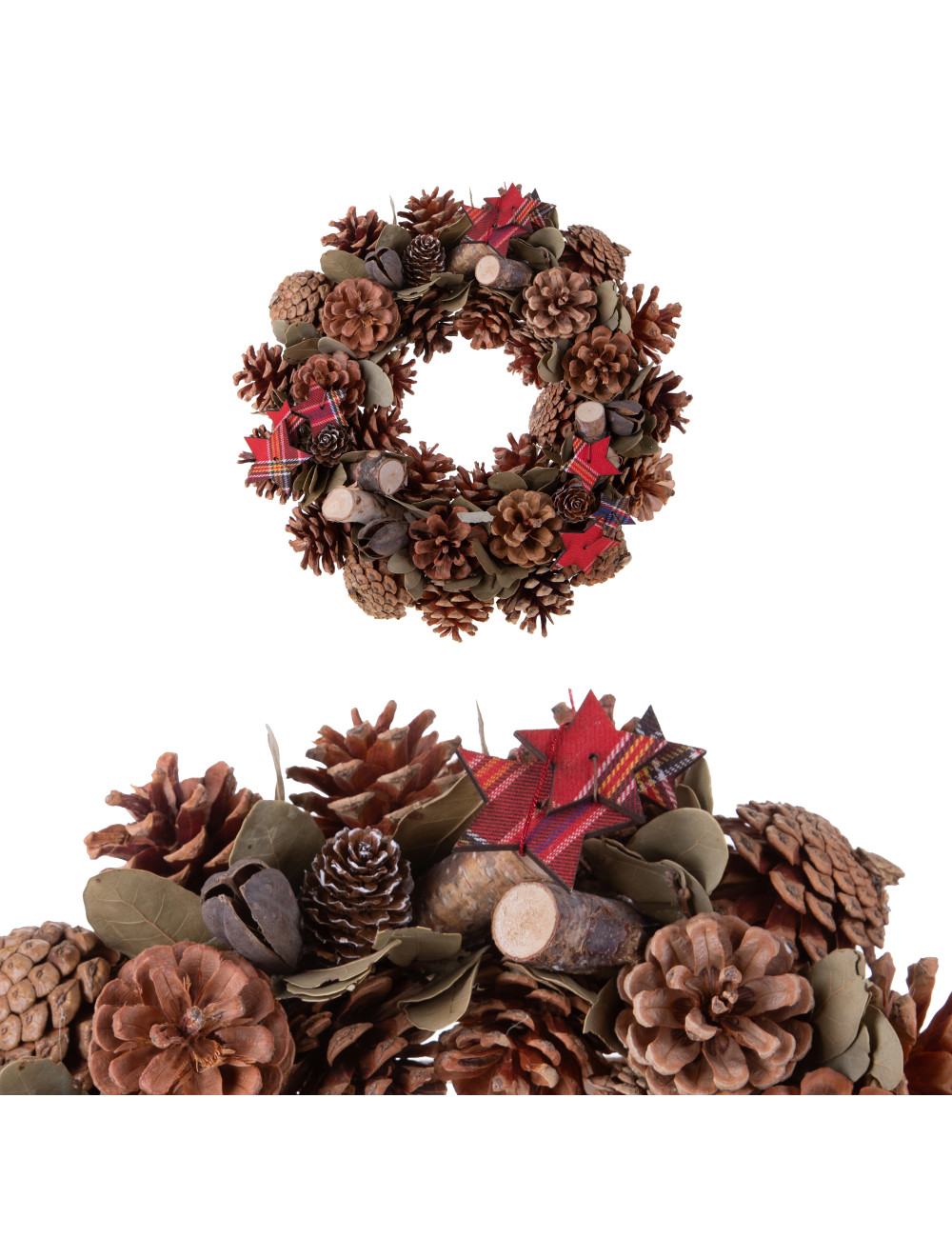 WREATH W/PINE CONES & STAR | Brandani