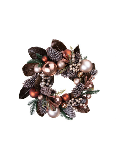 WREATH W/BALLS & PINE CONES | Brandani