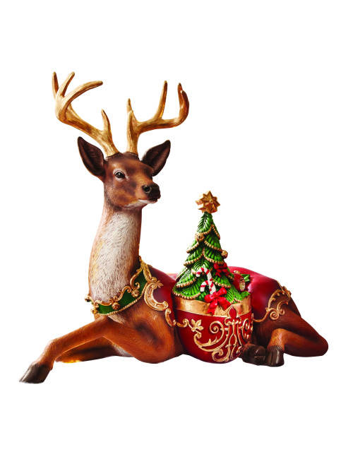 XMAS REINDEER W/TREE RESIN | Brandani