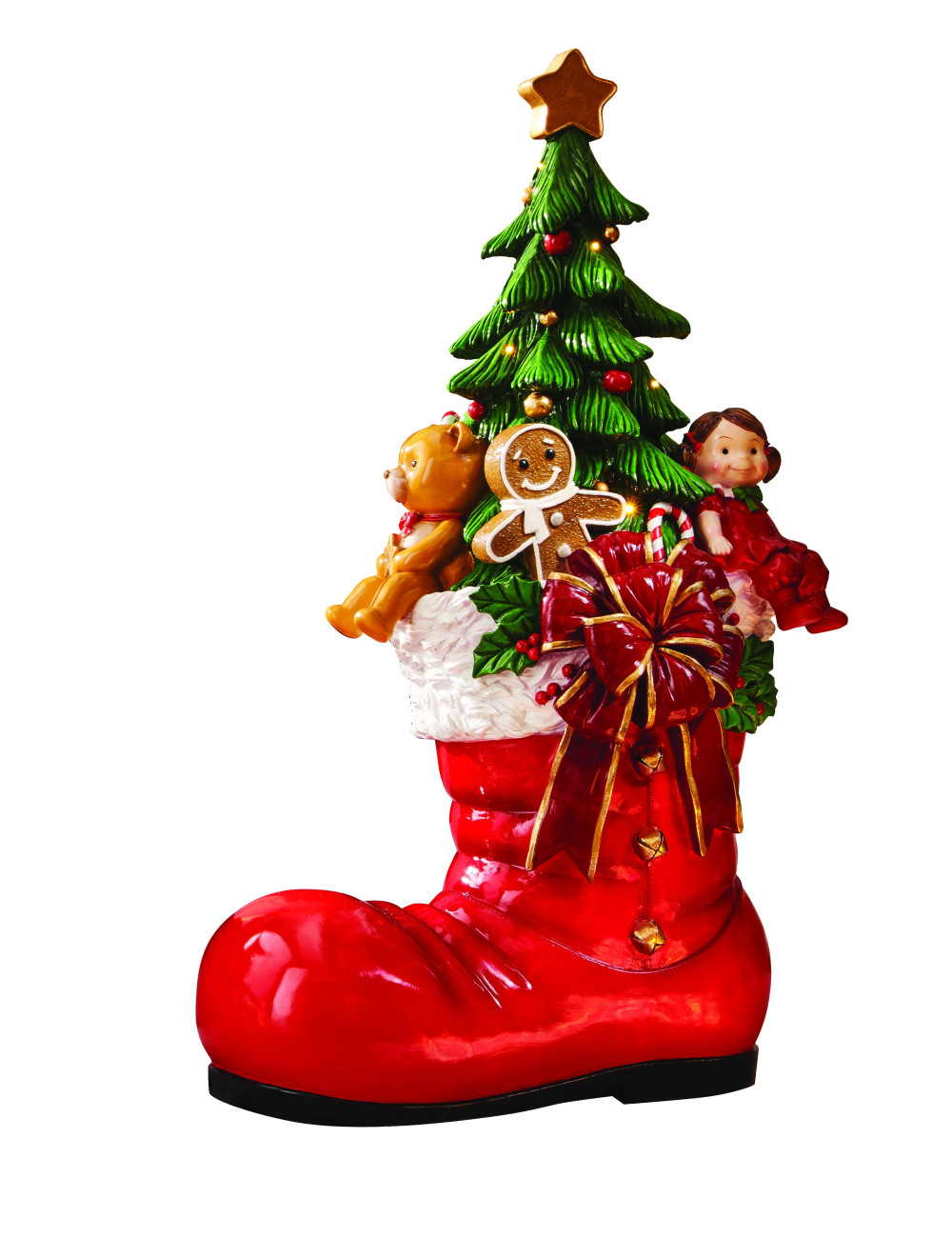 XMAS BOOT W/TREE & LED RESIN | Brandani