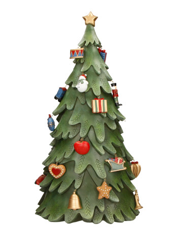 RESIN CHRISTMAS TREE WITH DECORATIONS | Brandani