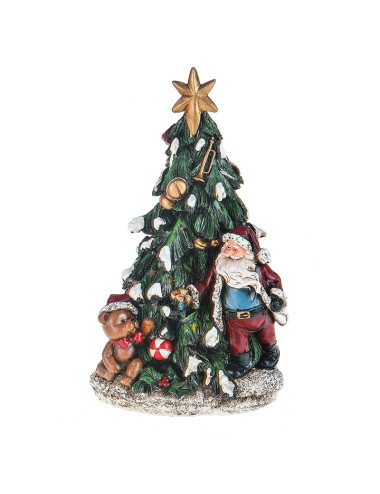 RESIN FATHER XMAS W/TREE | Brandani