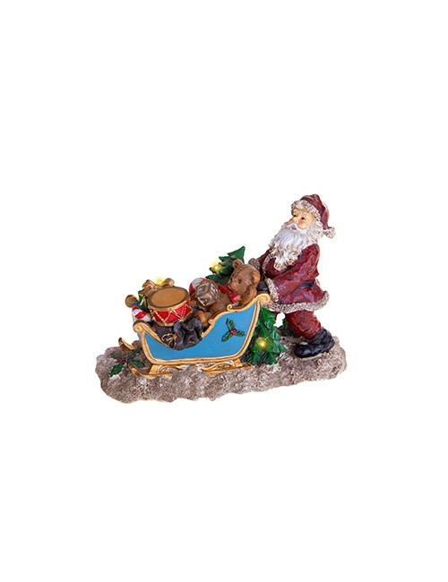 RESIN FATHER XMAS W/SLEIGH | Brandani