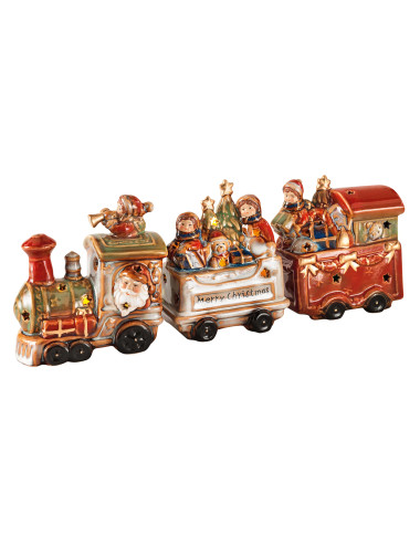 PORCELAIN XMAS TRAIN 3 PC SET | Brandani