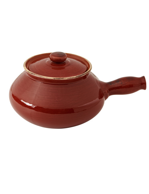 POTATOES/CHESTNUT FIRE CLAY RED POT WITH LID | Brandani