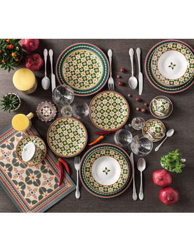 LE CEMENTINE INFIORE PORCELAIN TABLE SET 18 PIECES | Brandani