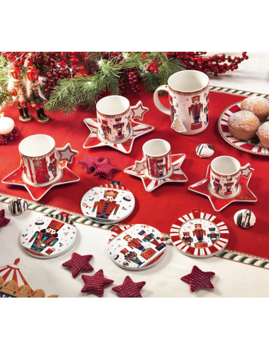 DECORATION LO SCHIACCIANOCI PALLINA SET 4 PEZZI CERAMICA/SU | Brandani