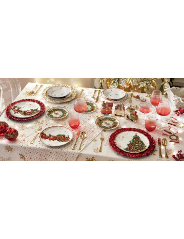 TAVOLA 18 PZ CHRISTMAS PORCELLANA | Brandani