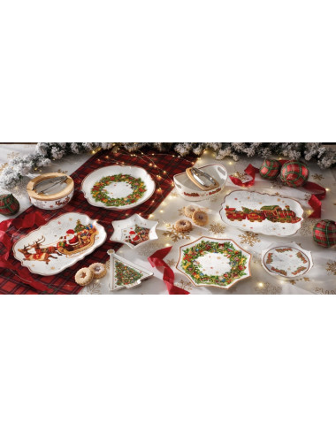 NEW BONE CHINA CHRISTMAS WREATH TRAY | Brandani