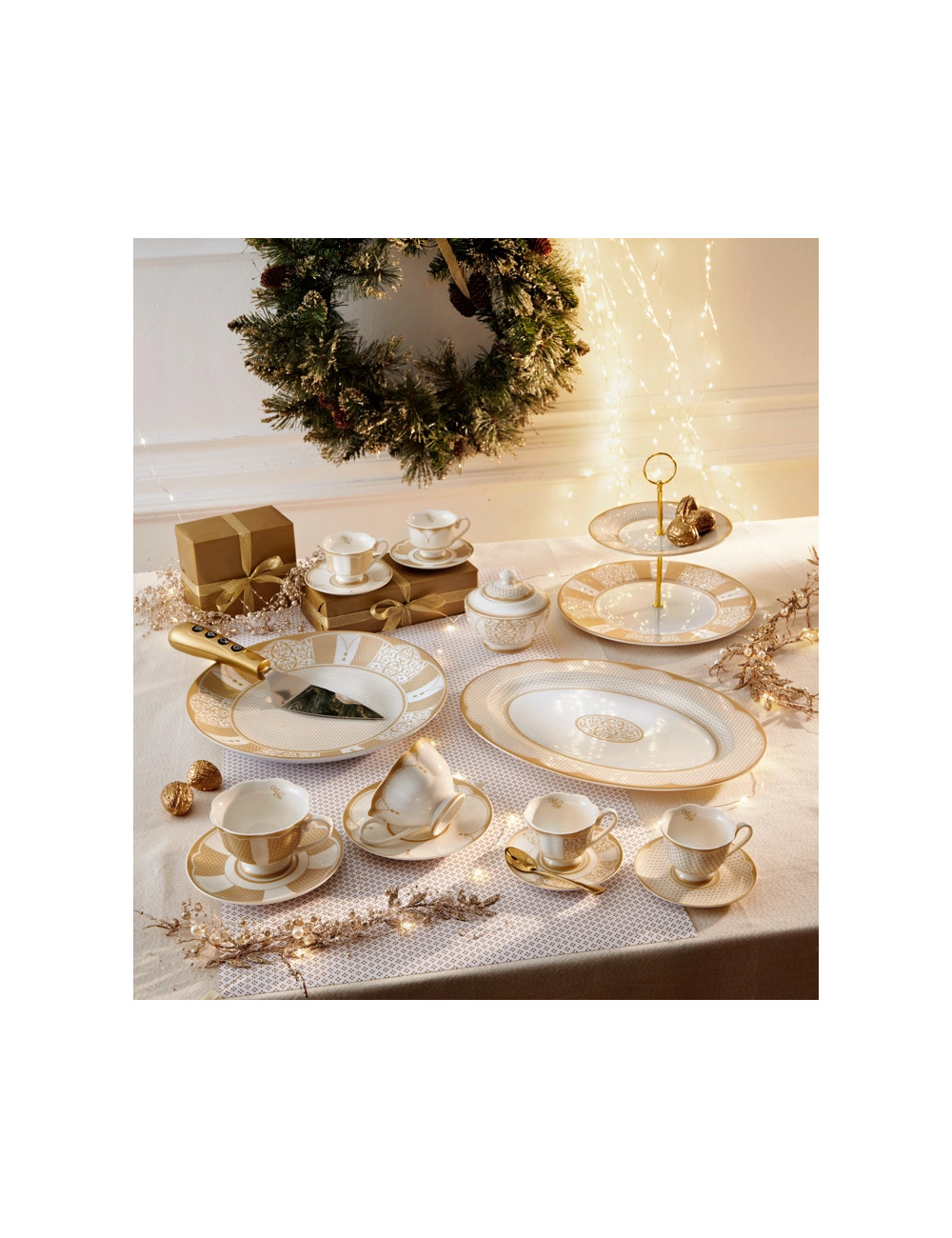 VASSOIO GOLDEN EYE GOLD NEW BONE CHINA | Brandani