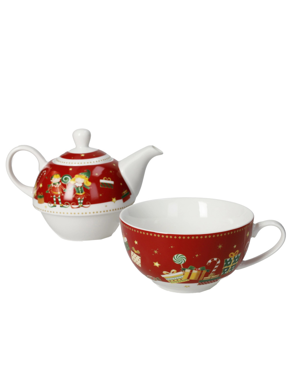 TEIERA CON TAZZA ELFOMAGIA NEW BONE CHINA (rosso) | Brandani