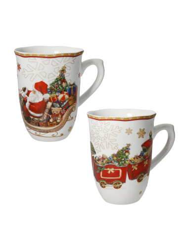 PORCELAIN CHRISTMAS MUG 2 PC SET | Brandani