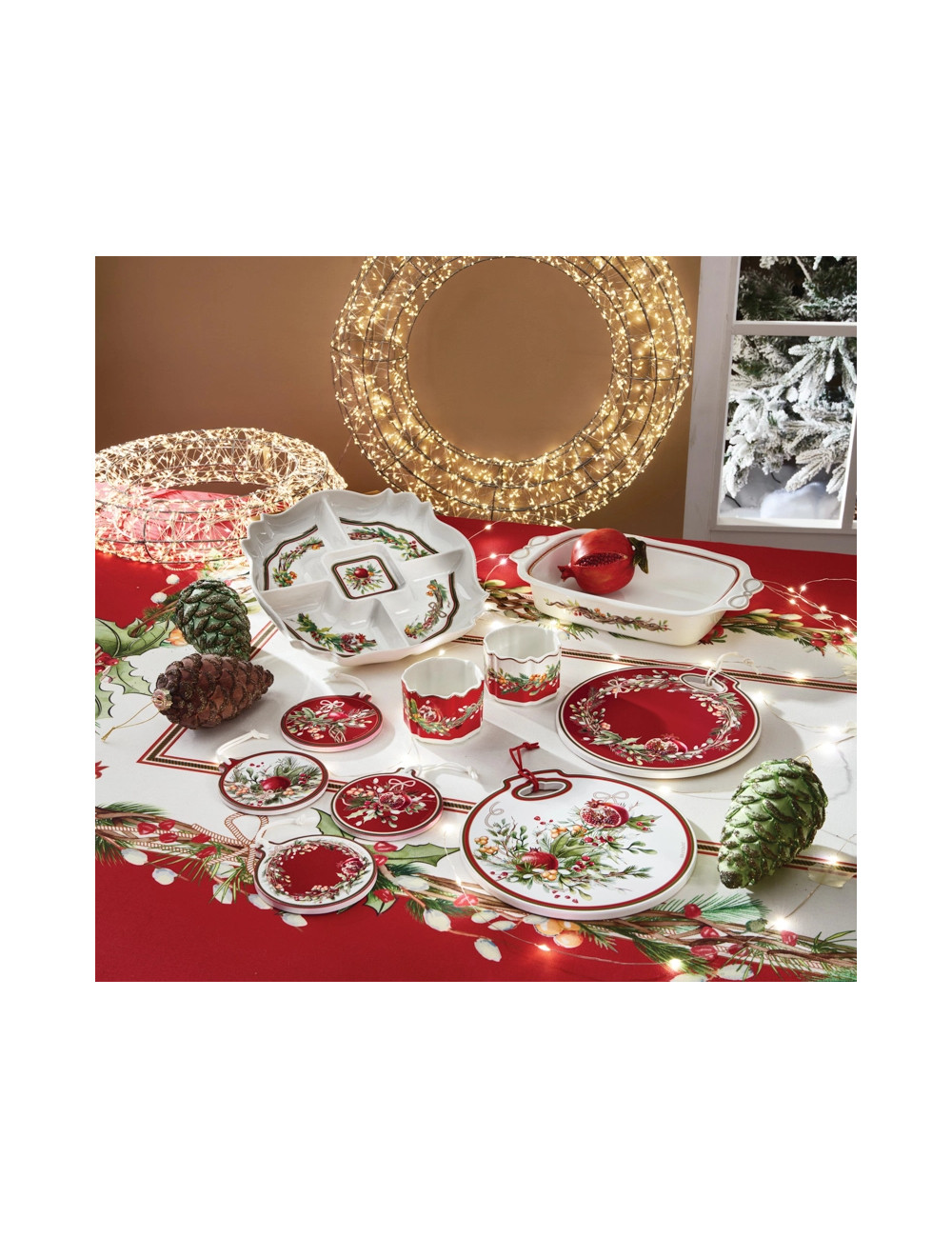 PORCELAIN CAROL STARTERS TRAY | Brandani