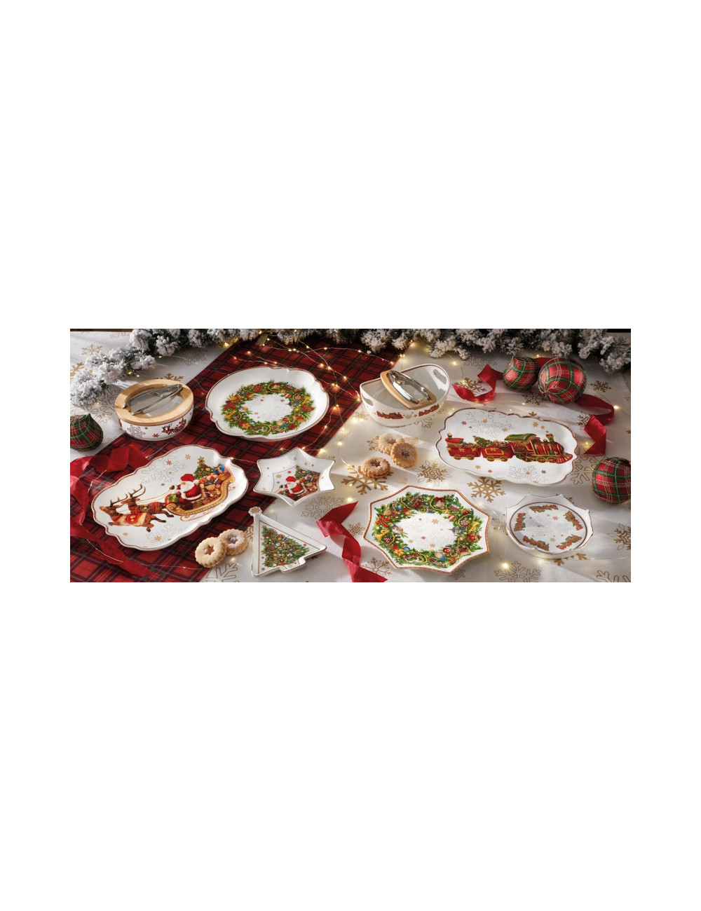 PORCELAIN CHRISTMAS SERVING TRAY | Brandani