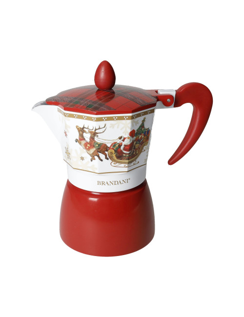 ALUMINIUM CHRISTMAS TARTAN 3 CUP COFFEE POT  | Brandani