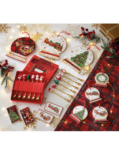 DECORATION CHRISTMAS SET 4 PZ CERAM/SUGHERO | Brandani