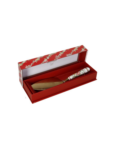 CAROL CAKE SERVER GOLD SS W/CERAMIC HANDLE | Brandani