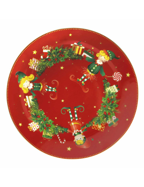 ELFOMAGIA PORCELAIN SERVING PLATE (red) | Brandani