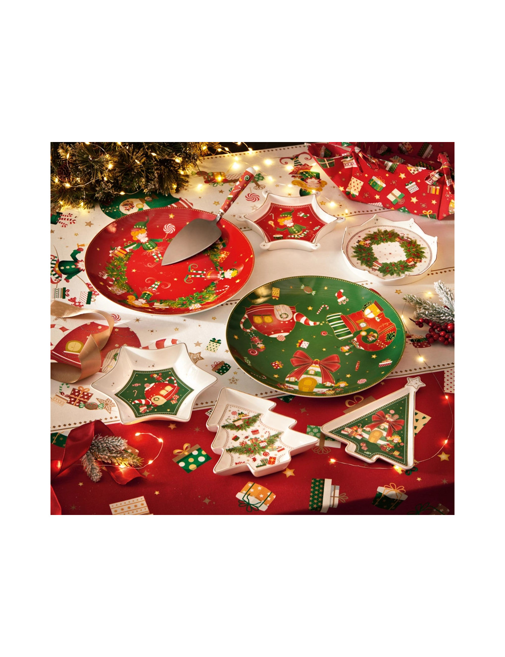 ELFOMAGIA PORCELAIN SERVING PLATE (red) | Brandani