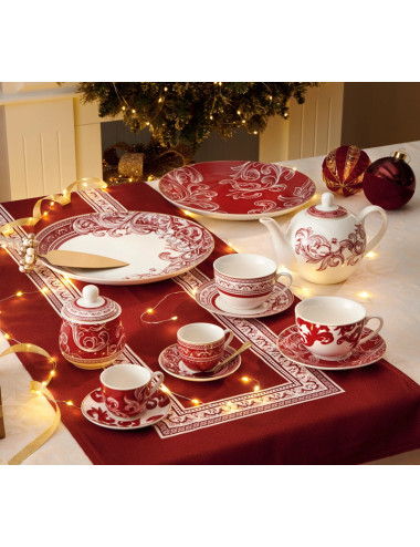 TAZZINA CAFFE' ROYAL RED SET 2 PZ NEW BONE CHINA | Brandani