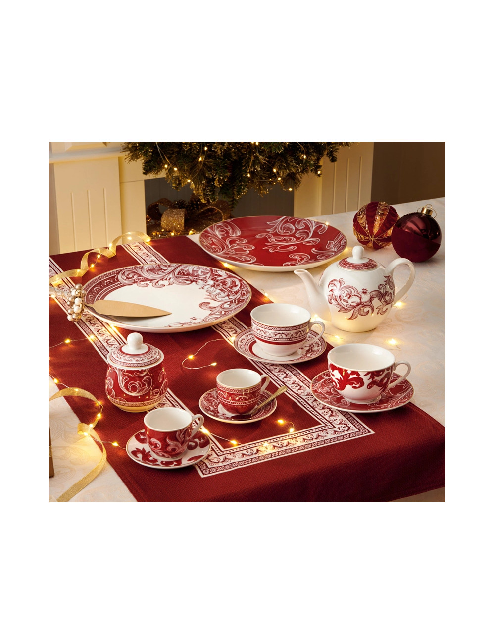 TAZZINA CAFFE' ROYAL RED SET 2 PZ NEW BONE CHINA | Brandani