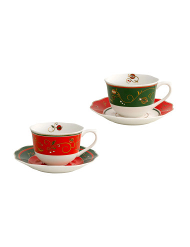 TAZZA THE TEMPO DI FESTA SET 2 PZ PORCELLANA | Brandani