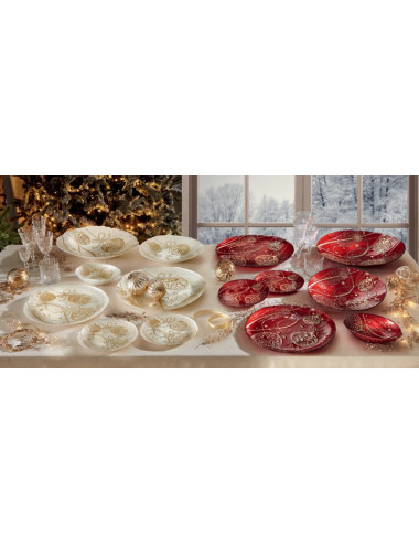 PIATTINO REGALOMAGIA BIANCO/ORO CM 21 SET 2 PZ VETRO | Brandani