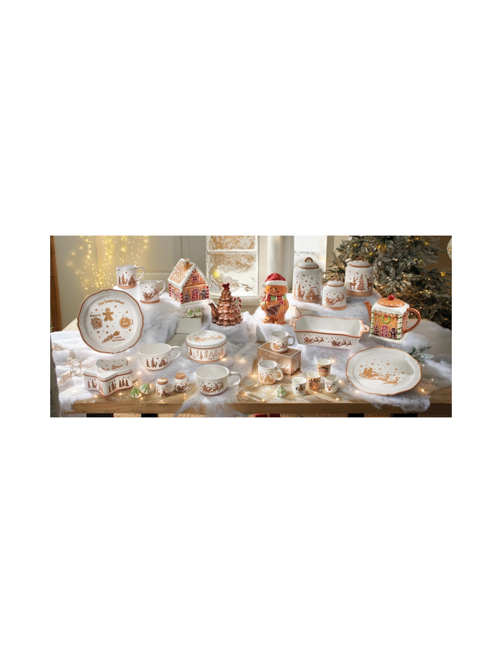 GINGERBREAD SLEIGH BREAKFAST CUP STONEWARE | Brandani