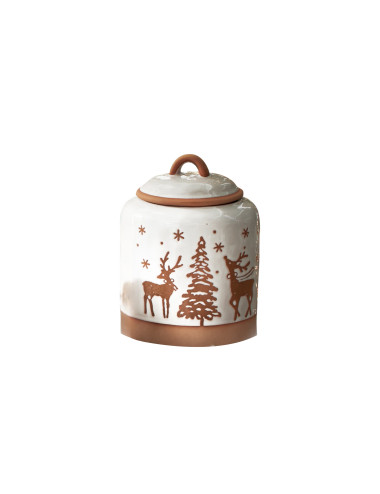 GINGERBREAD REINDEER JAR STONEWARE | Brandani