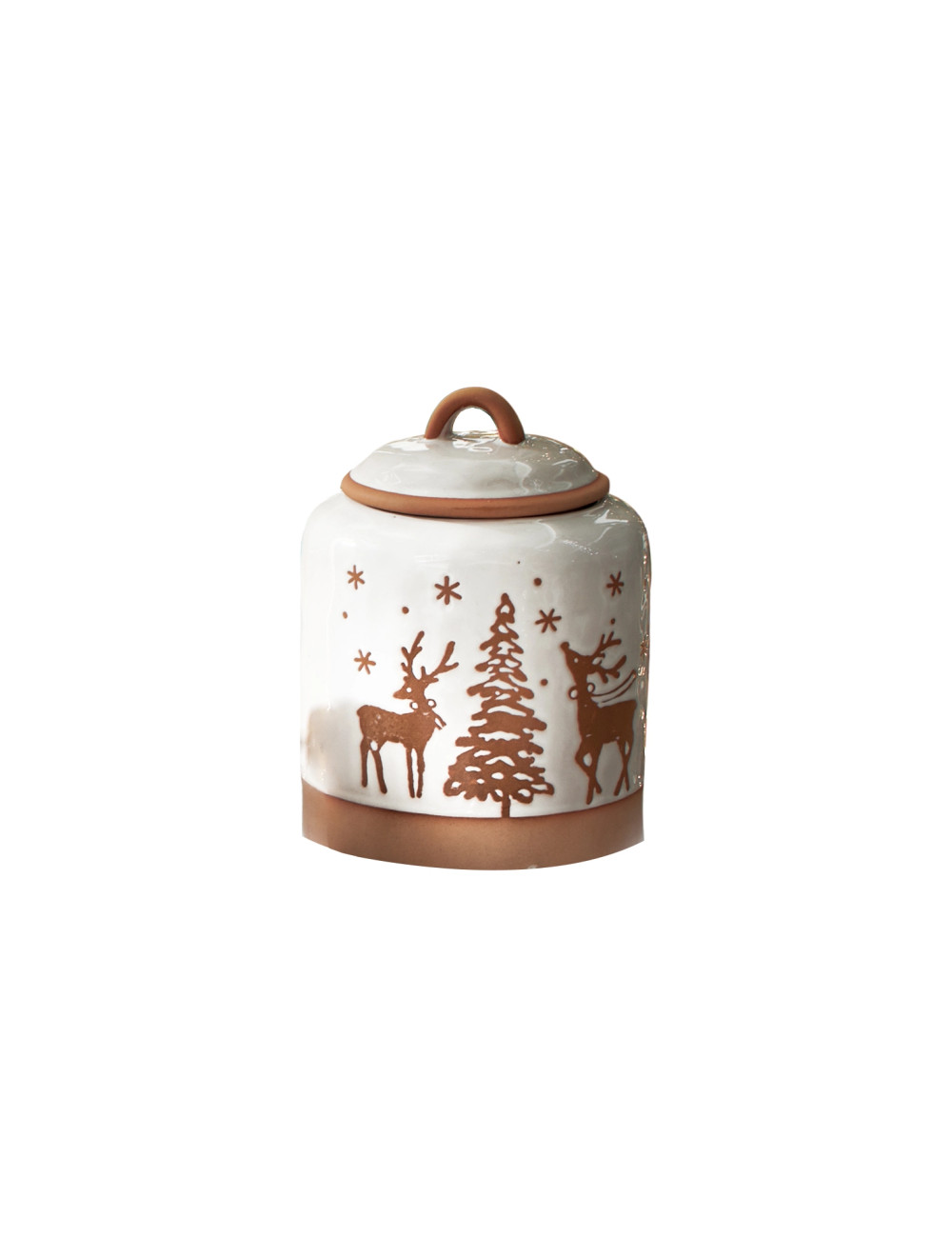 GINGERBREAD REINDEER JAR STONEWARE | Brandani