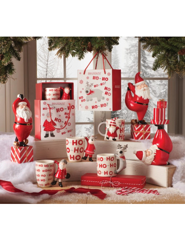 DOLOMITEM HO-HO-HO SANTA CLAUS MUG W/SPOON | Brandani