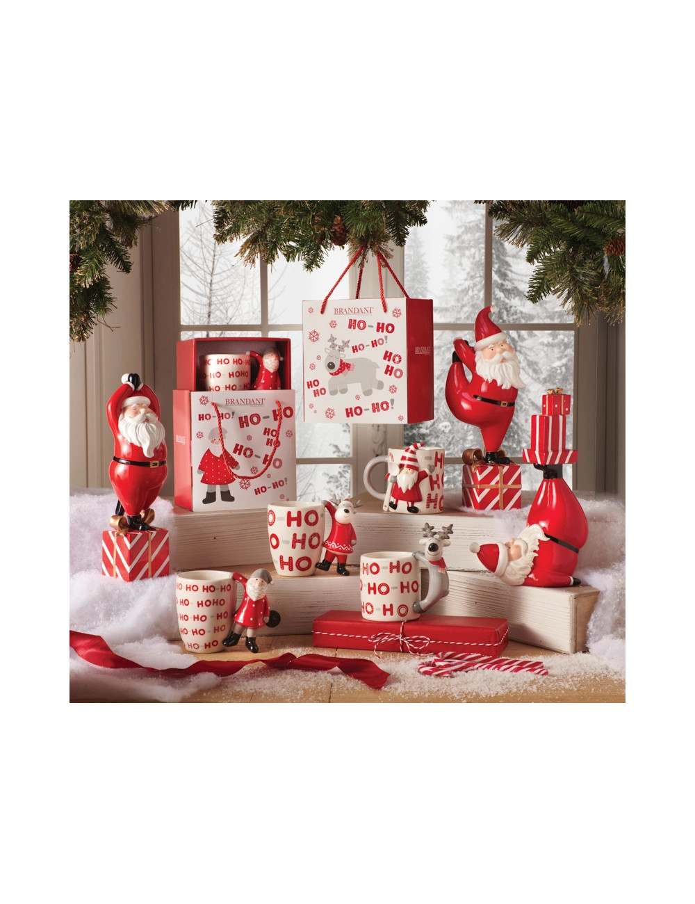 MUG HO-HO-HO SANTA CLAUS C/CUCCHIAINO DOLOMITE | Brandani