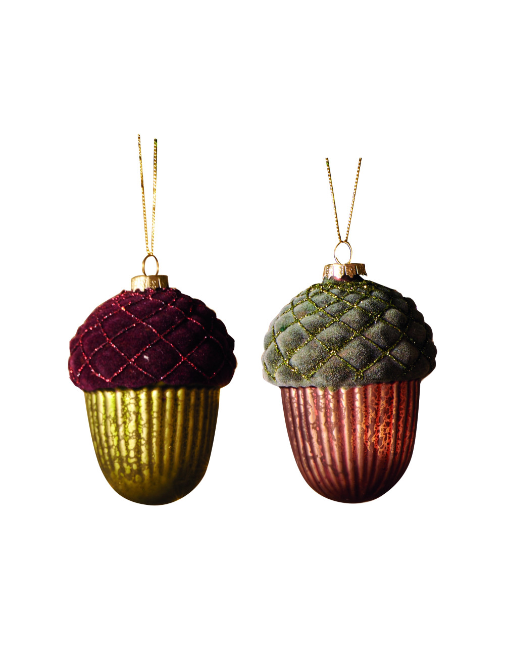 ACORN ASS.DECORATIONS GLASS 2 PC SET  | Brandani